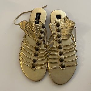 NEW Cocobelle Gold Sandals, size 38 / 8